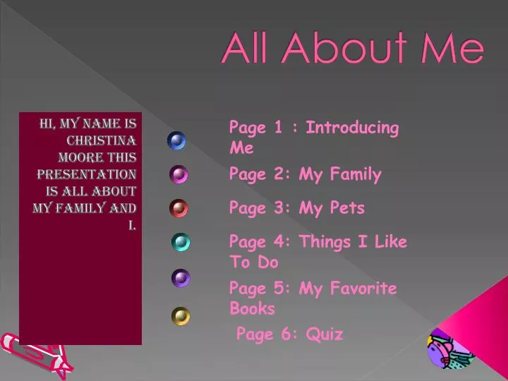 All About Me Powerpoint Presentation Examples