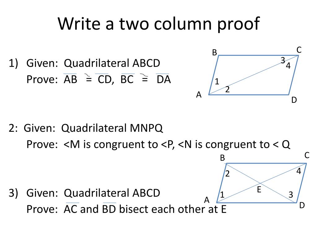 PPT - Write a two column proof PowerPoint Presentation, free