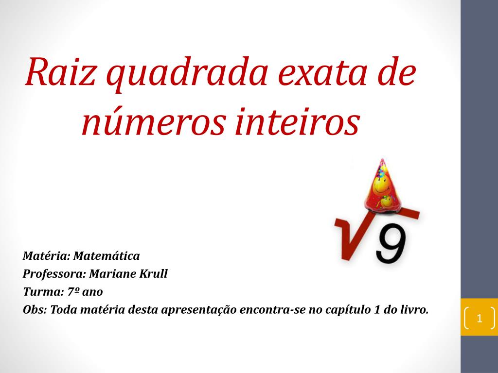 Calculo de quadrados e raizes quadradas