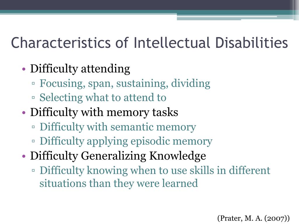 What Are The Characteristics Of Intellectual Impairment