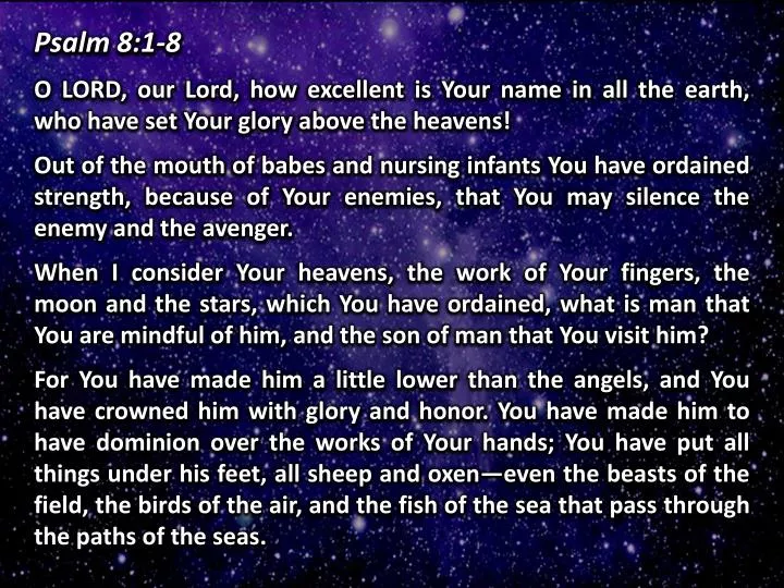 Psalm 8 Verse 1 FreehaAllyson
