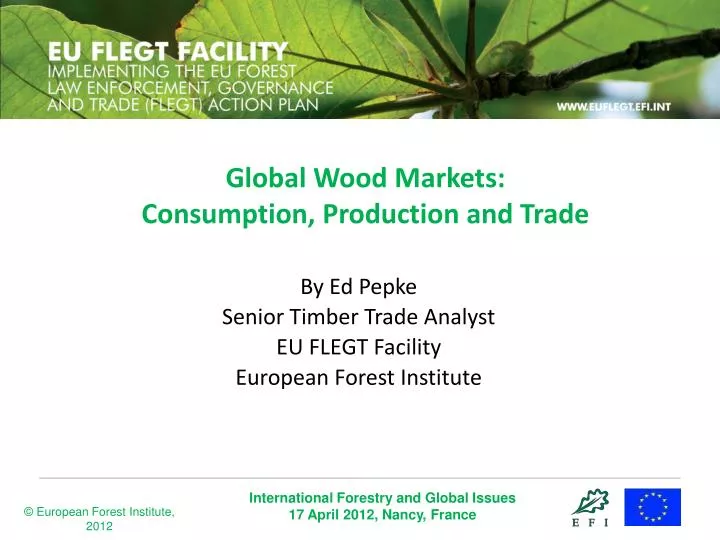global wood markets consumption production and trade n.