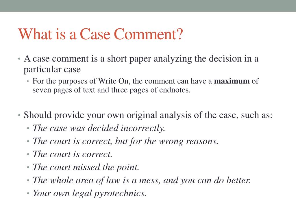 Case Comment Example India