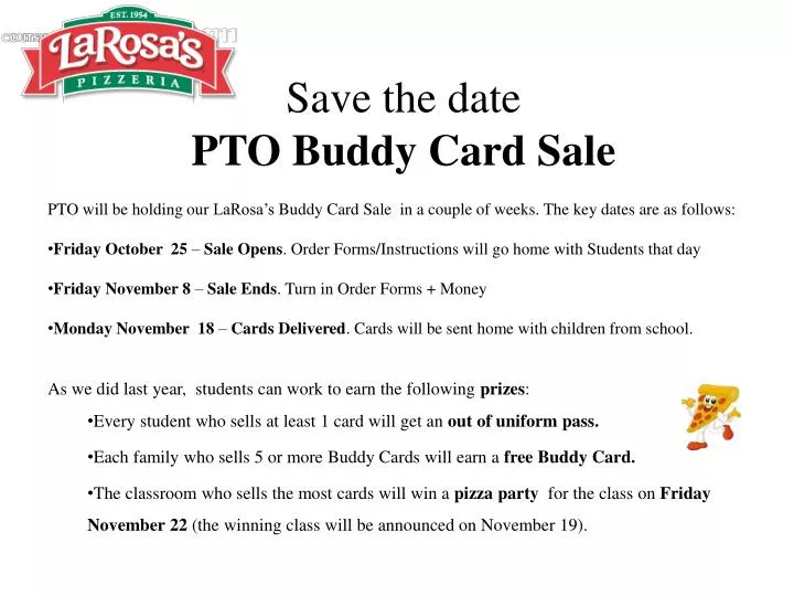 ppt save the date pto buddy card sale powerpoint presentation id