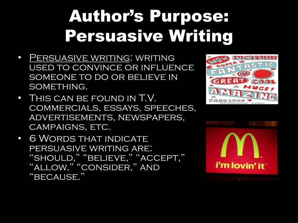 what is the purpose of the persuasive essay