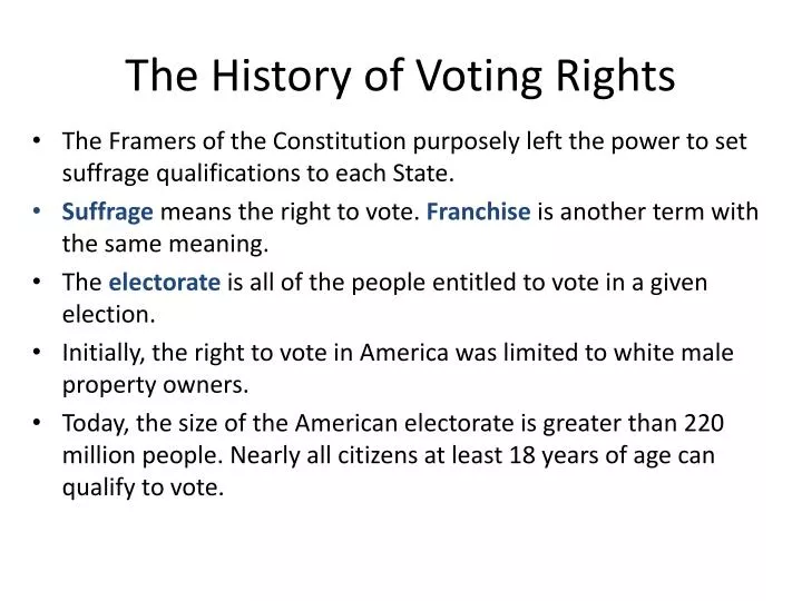 history of voting rights assignment