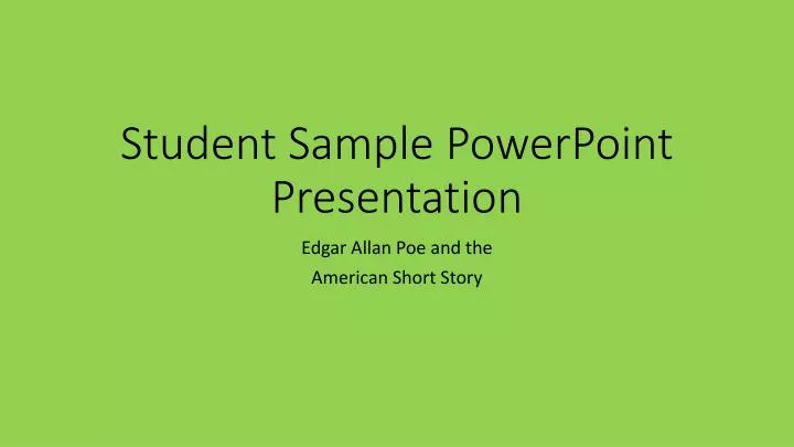 student sample powerpoint presentation n.