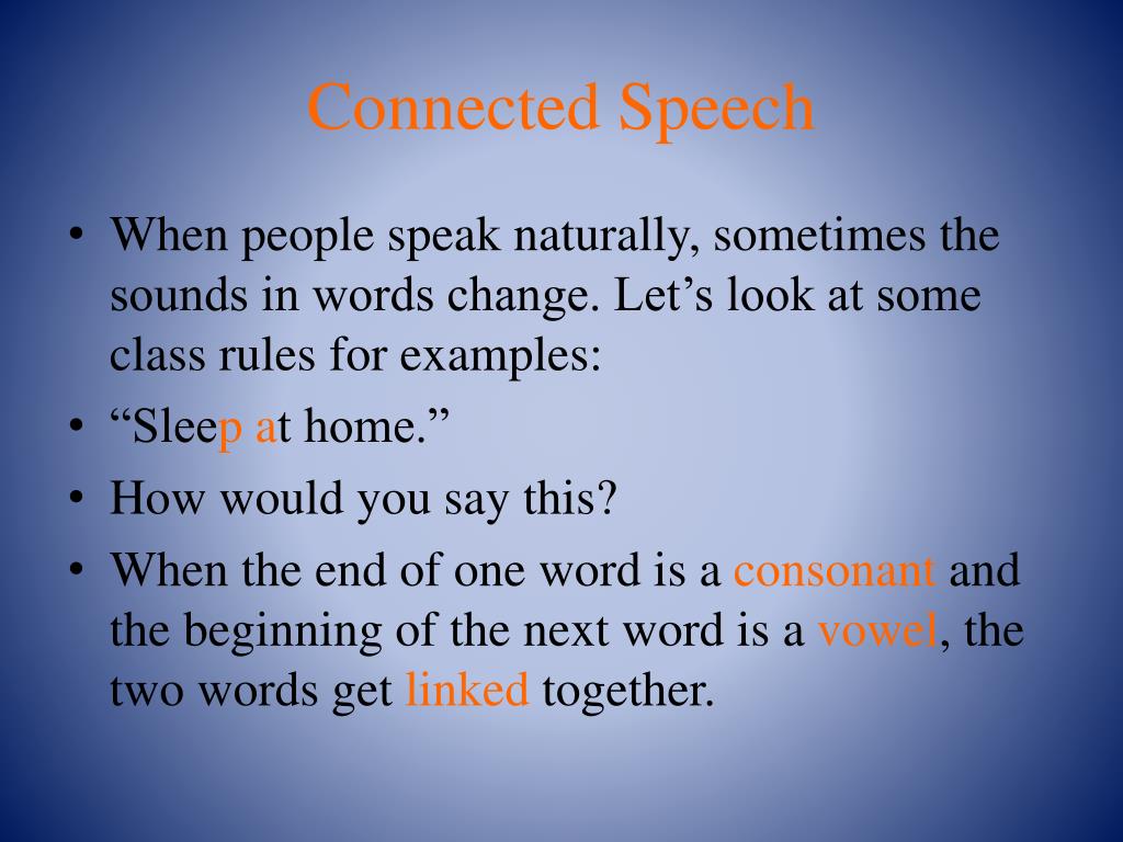 connected speech words