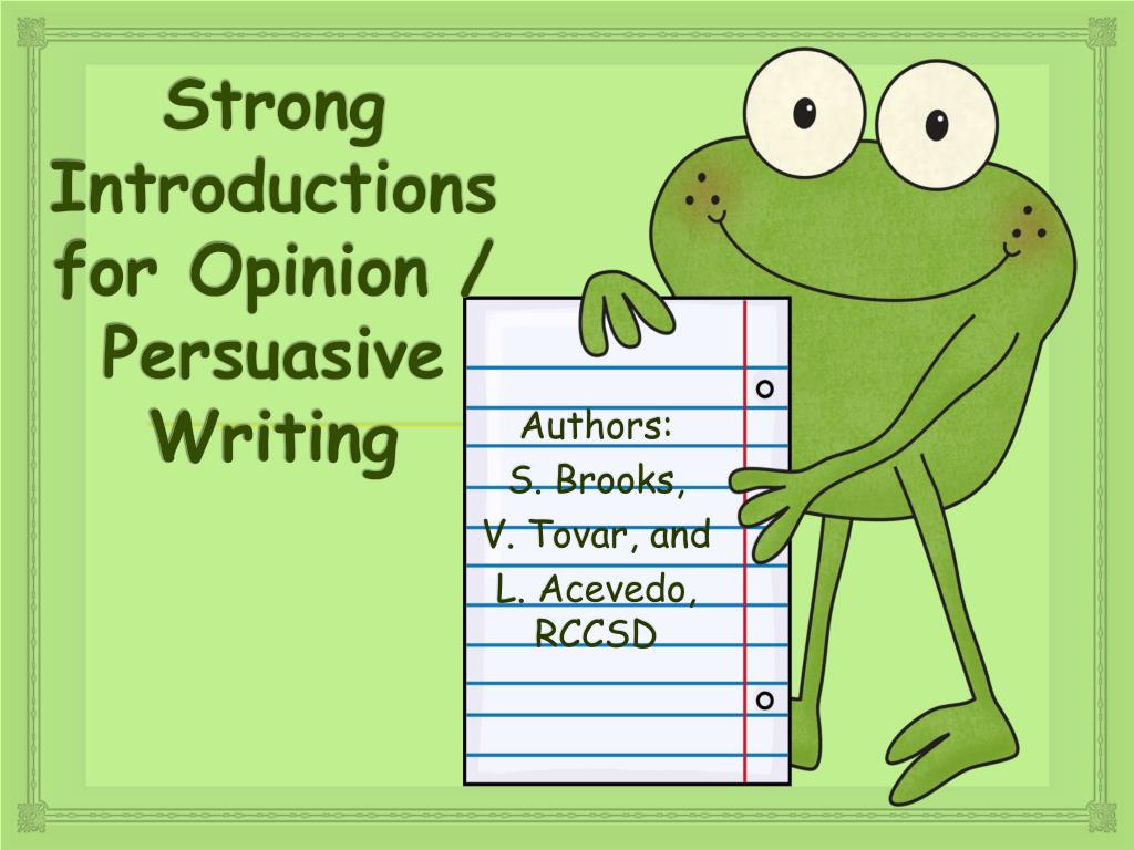 Opinion Essay Writing the Introduction. - ppt download