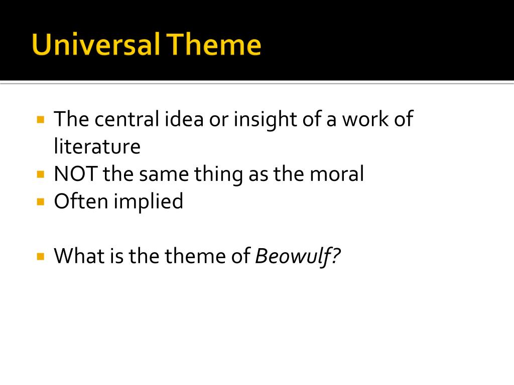 what is the universal theme in beowulf
