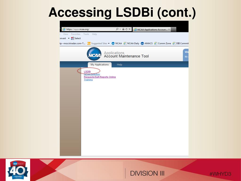 PPT - LSDBi /RSRO NCAA Division III PowerPoint Presentation, free
