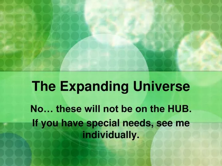 the expanding universe n.