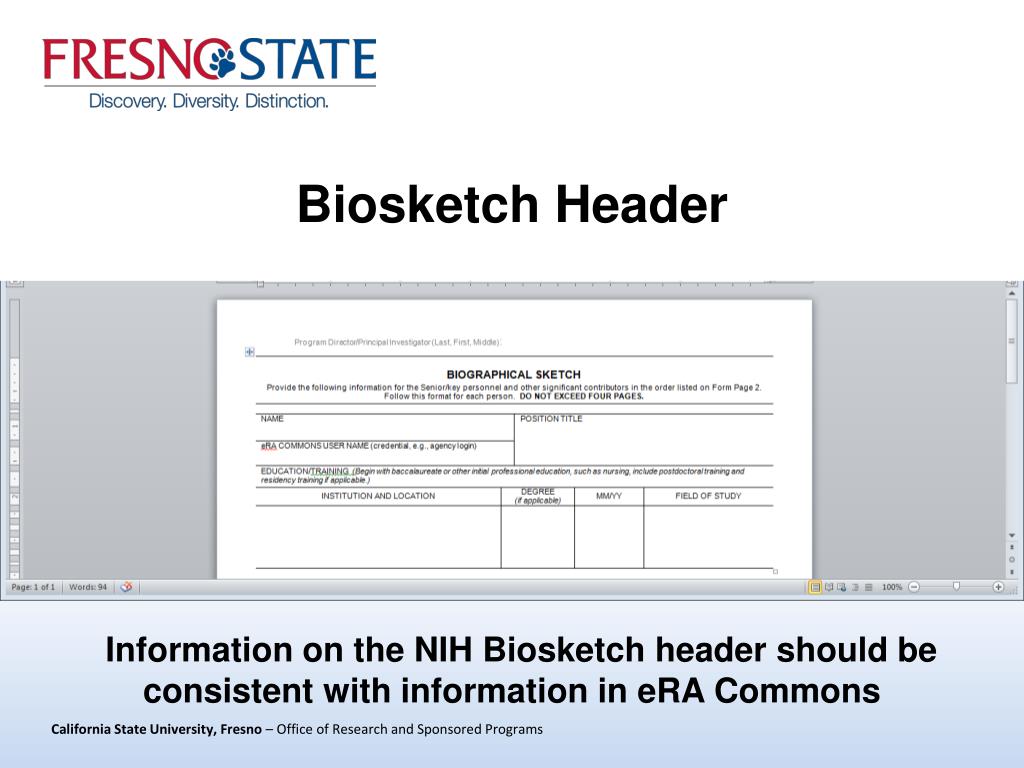 nih biosketch example 2021 nih biosketch example 2021