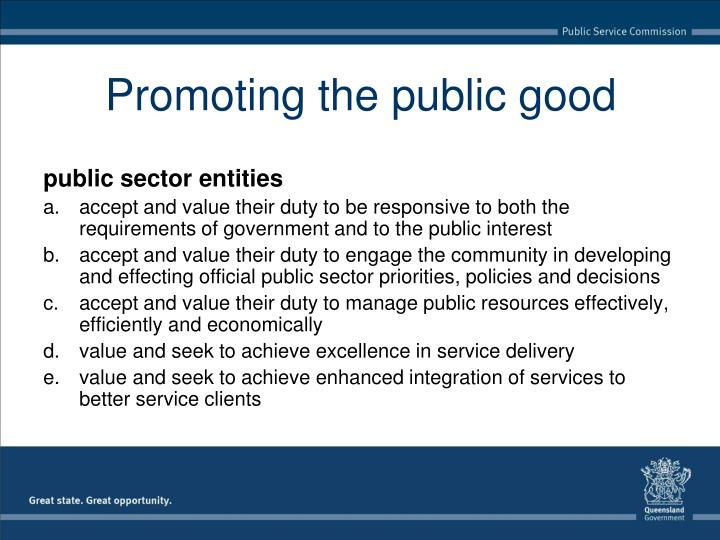 PPT Promoting the public good PowerPoint Presentation ID2587137
