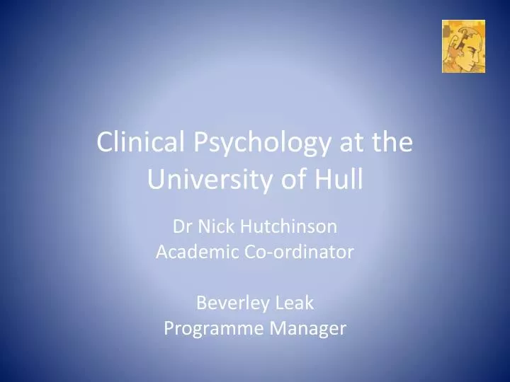 clinical psychology at the university of hull n.