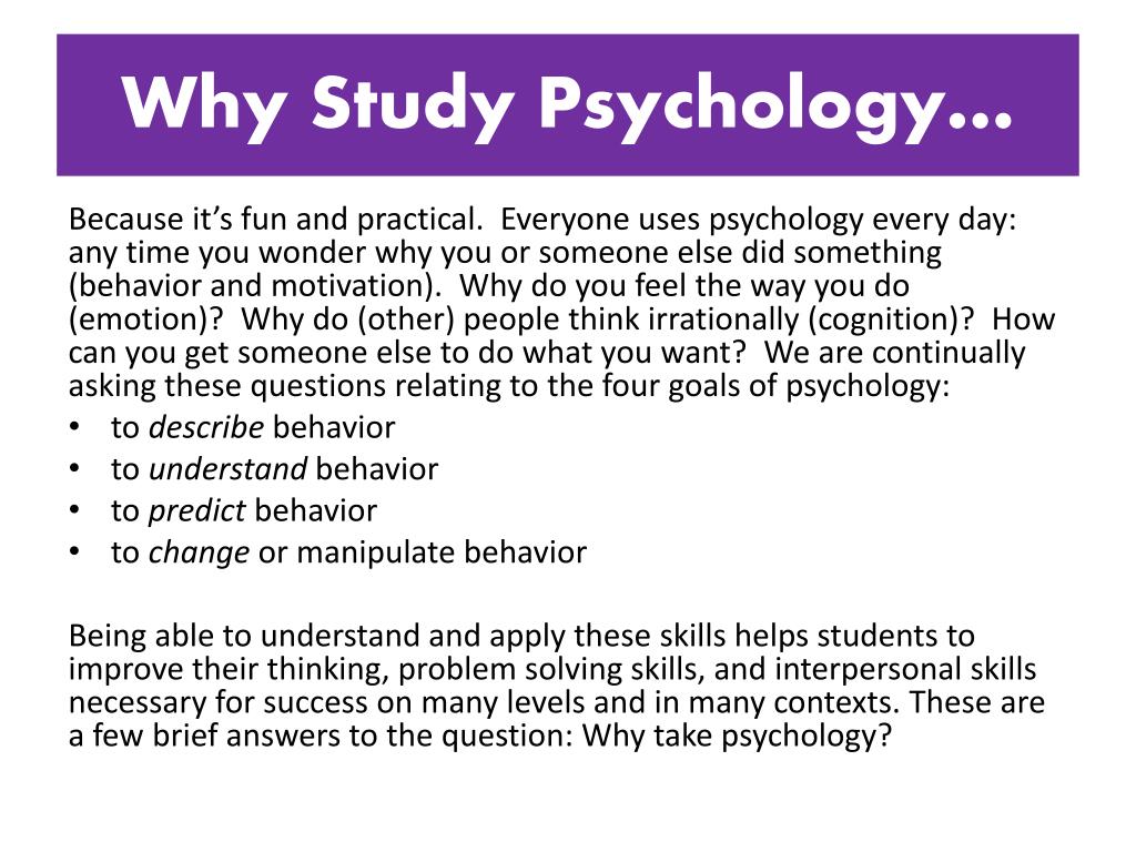 why i want to study psychology essay