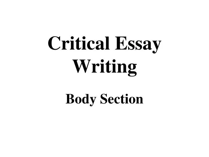 critical essay writing n.