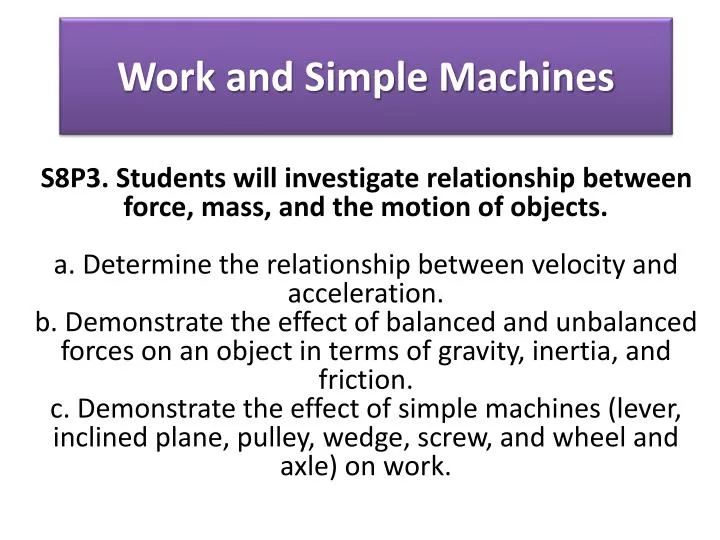 Ppt work and simple machines powerpoint presentation free download 