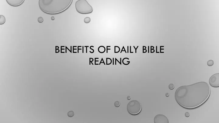 benefits of daily bible reading n.