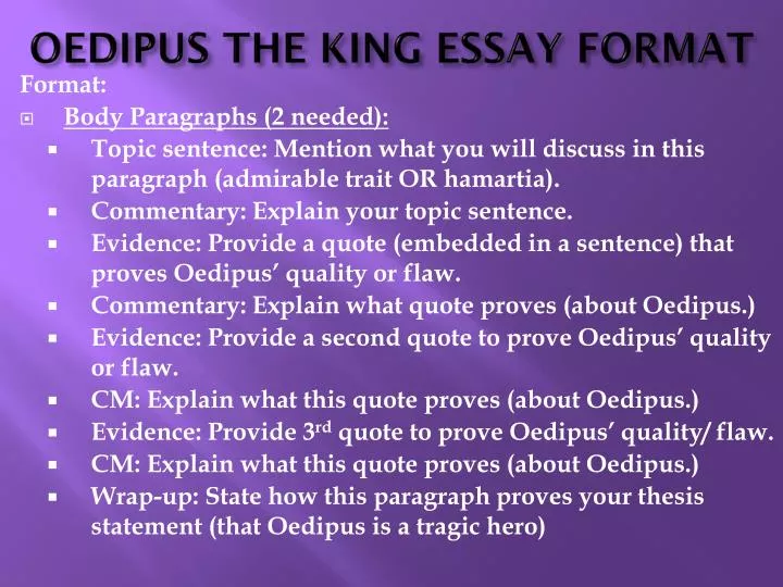 Essay on oedipus the king