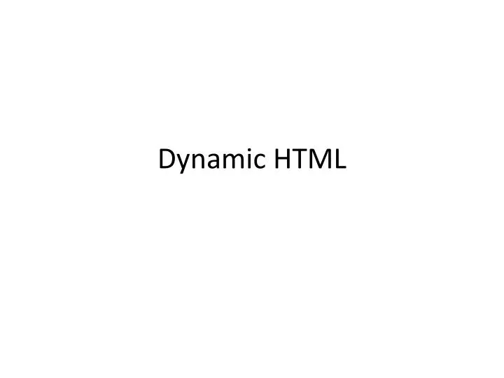 dynamic html n.