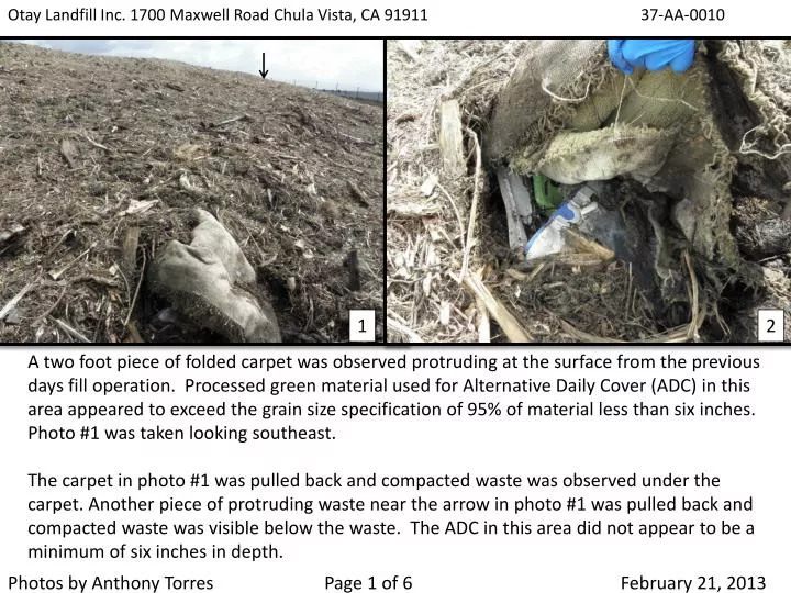 PPT Otay Landfill Inc. 1700 Maxwell Road Chula Vista, CA 91911 37AA