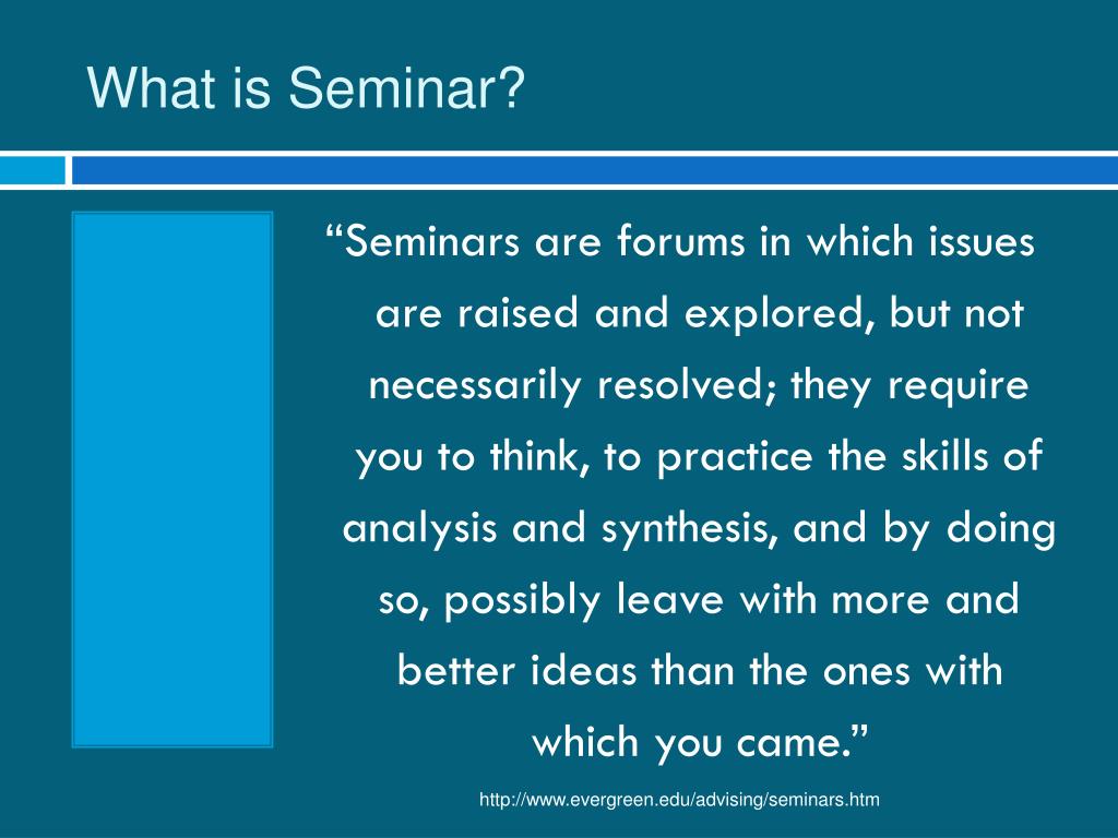 what are the uses of seminar presentation