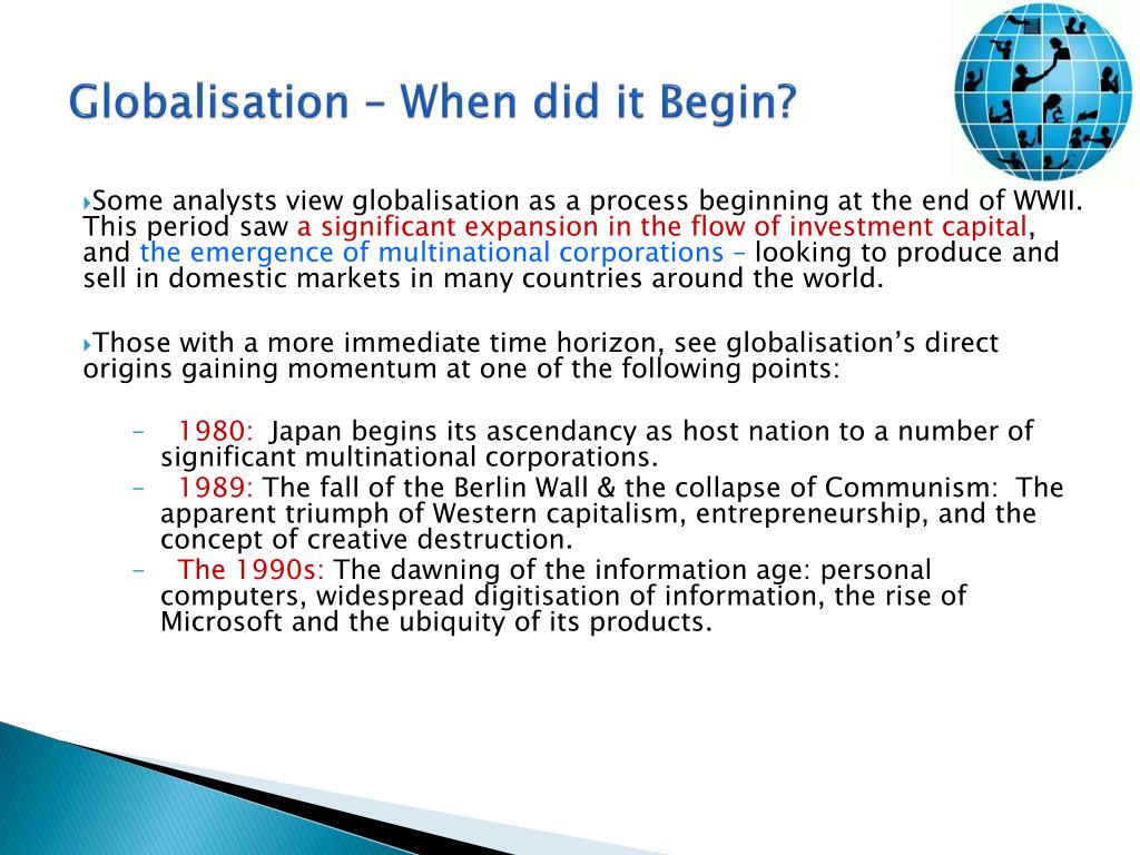 PPT - ROLE AND IMPACT OF GLOBALIZATION ON OPERRATION PowerPoint