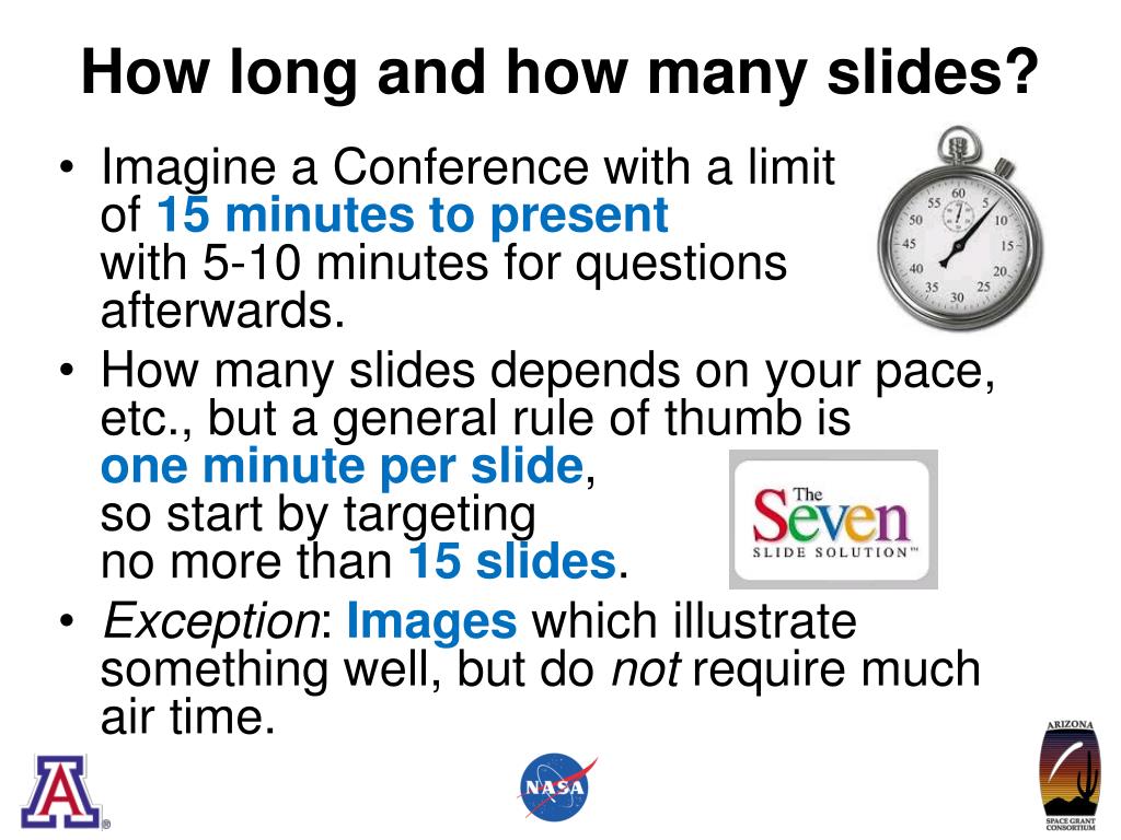 powerpoint presentation how long per slide