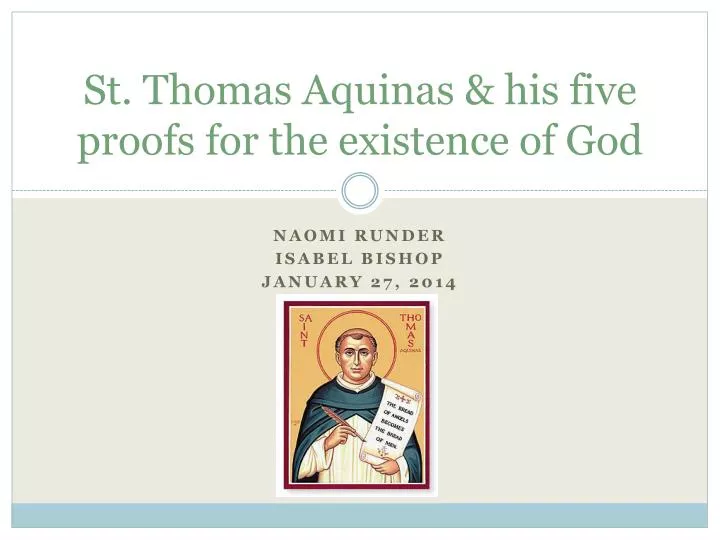 thomas aquinas and his theory on the existence of god thomas aquinas and his theory on the existence of god
