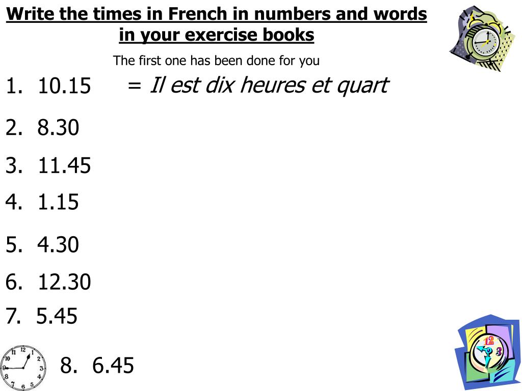 PPT - WALT: THE ALPHABET AND TELLING THE TIME IN FRENCH PowerPoint