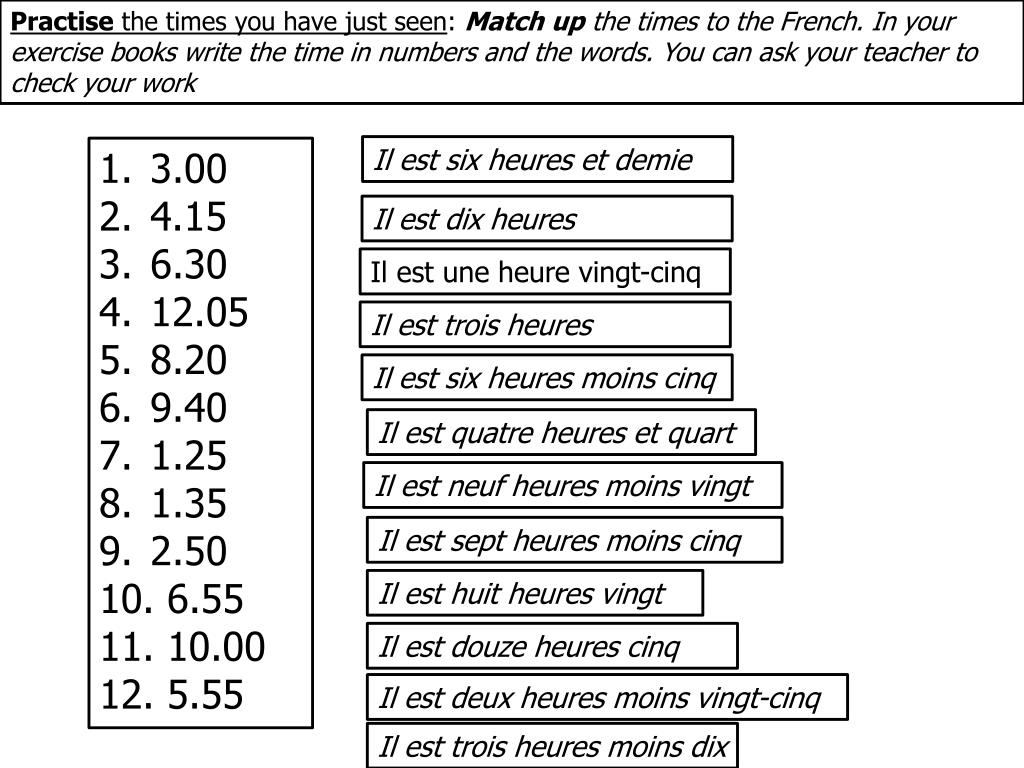 PPT - WALT: THE ALPHABET AND TELLING THE TIME IN FRENCH PowerPoint