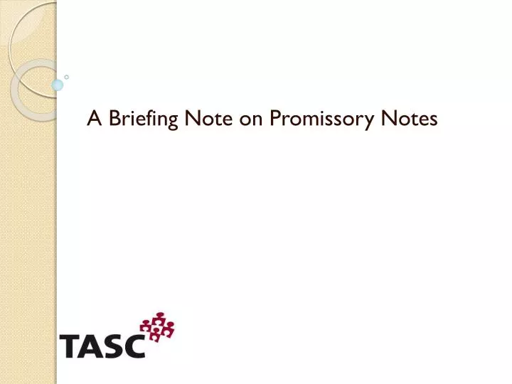a briefing note on promissory notes n.