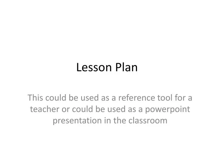 ppt lesson plan powerpoint presentation id 2593201