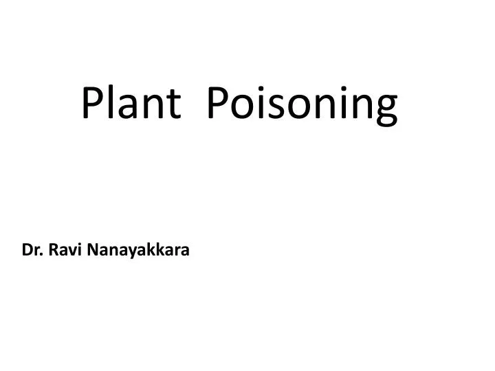 plant poisoning n.