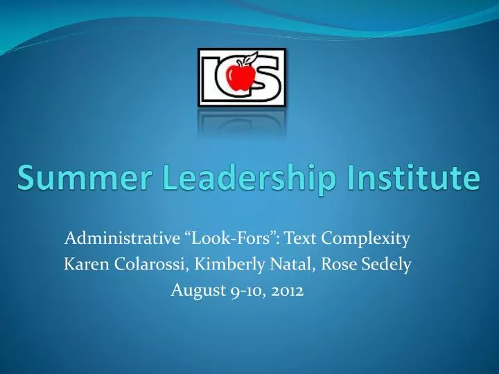PPT Summer Leadership Institute PowerPoint Presentation, free