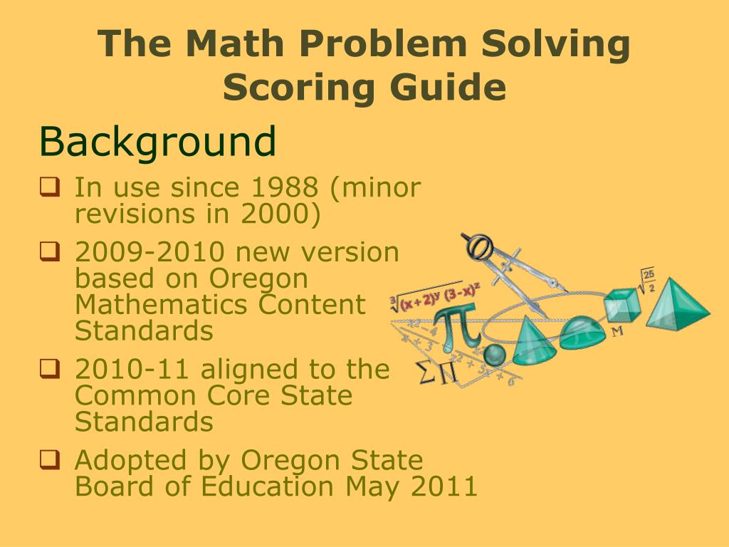 mathematics problem solving official scoring guide