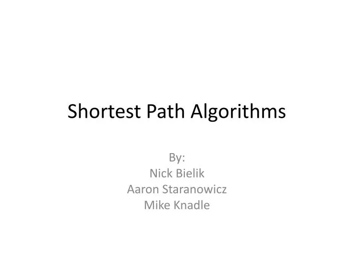 PPT - Shortest Path Algorithms PowerPoint Presentation, free download ...