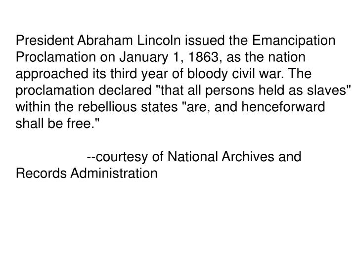 when did lincoln issue the emancipation proclamation