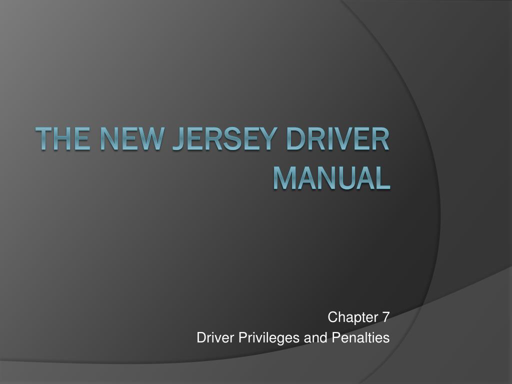 PPT - The New Jersey Driver Manual PowerPoint Presentation, free download -  ID:2595375