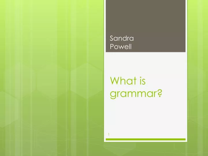 what is grammar n.