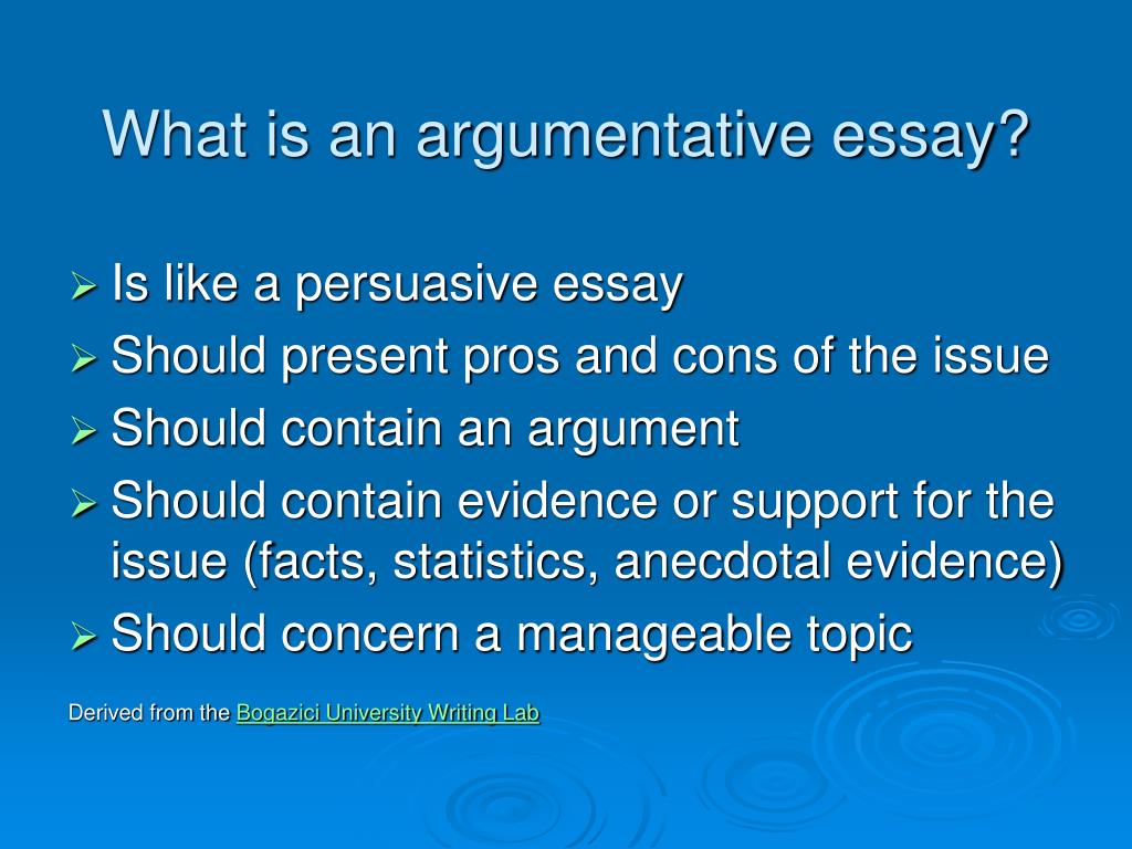 argumentative writing ppt