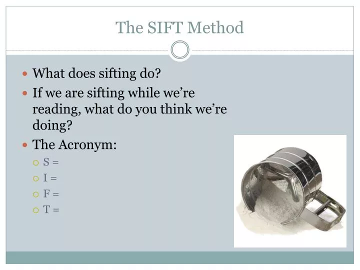 the sift method n.