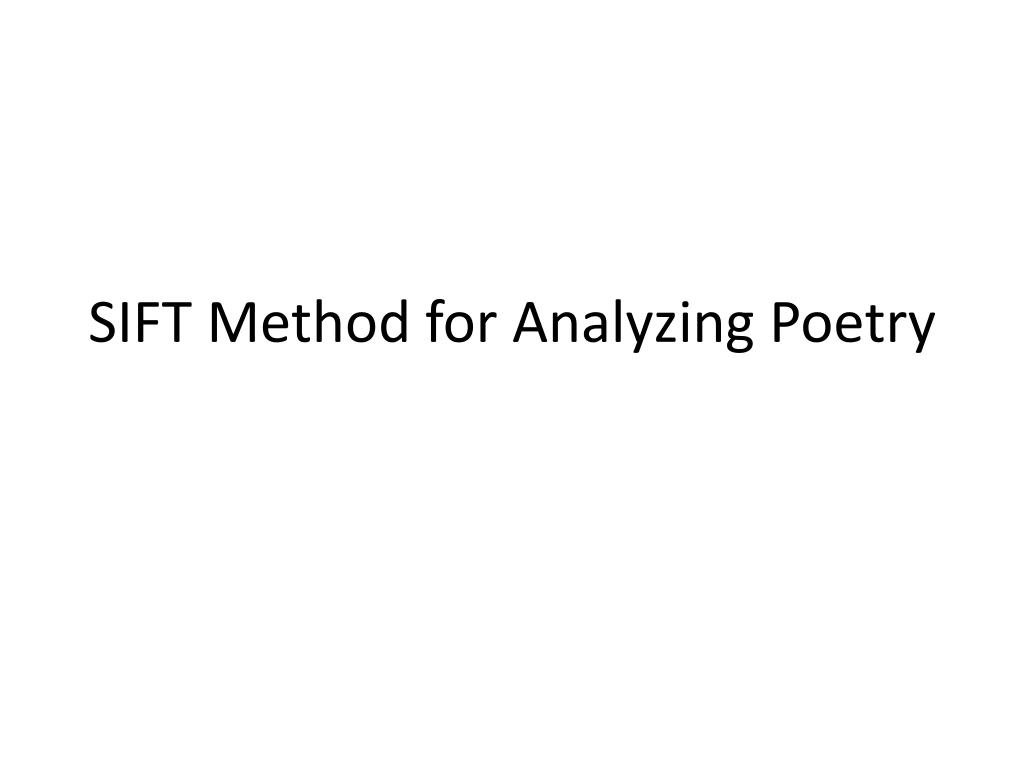 Analysing Poetry PowerPoint