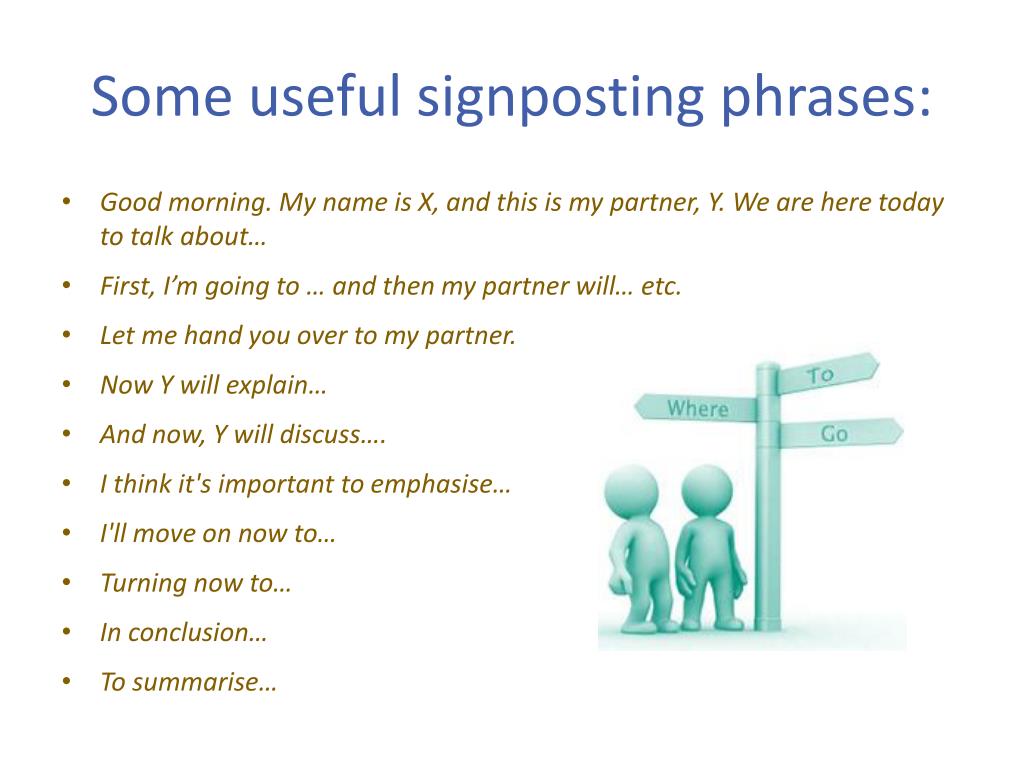 presentation signposting phrases