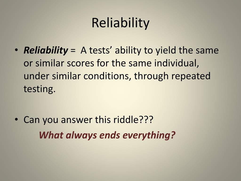reliability in psychological testing