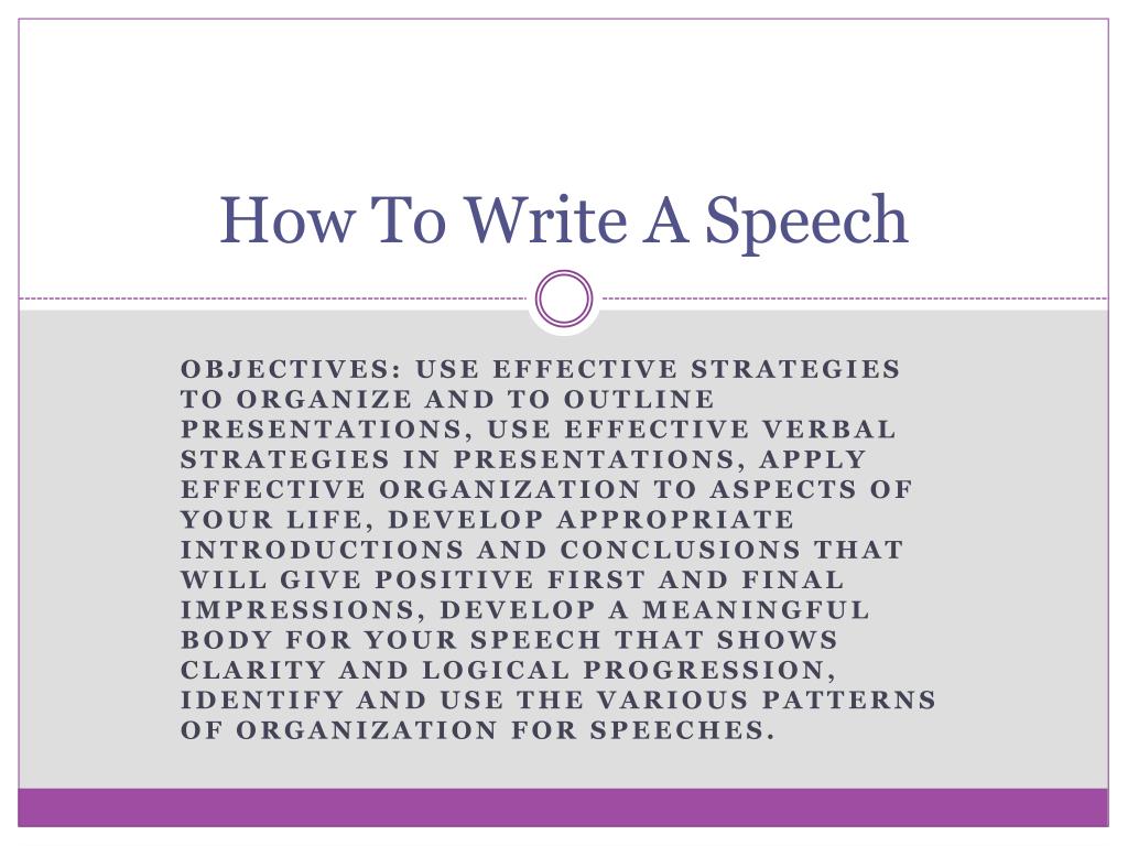 what to write in a speech