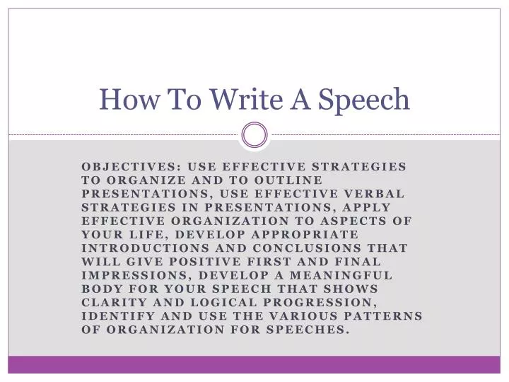 how to write a good speech ppt