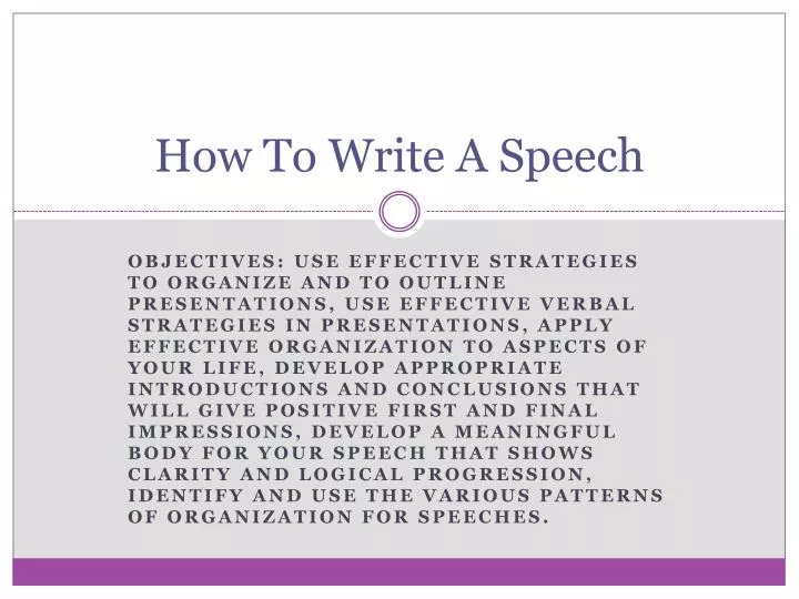 How To Write A Speech To Someone