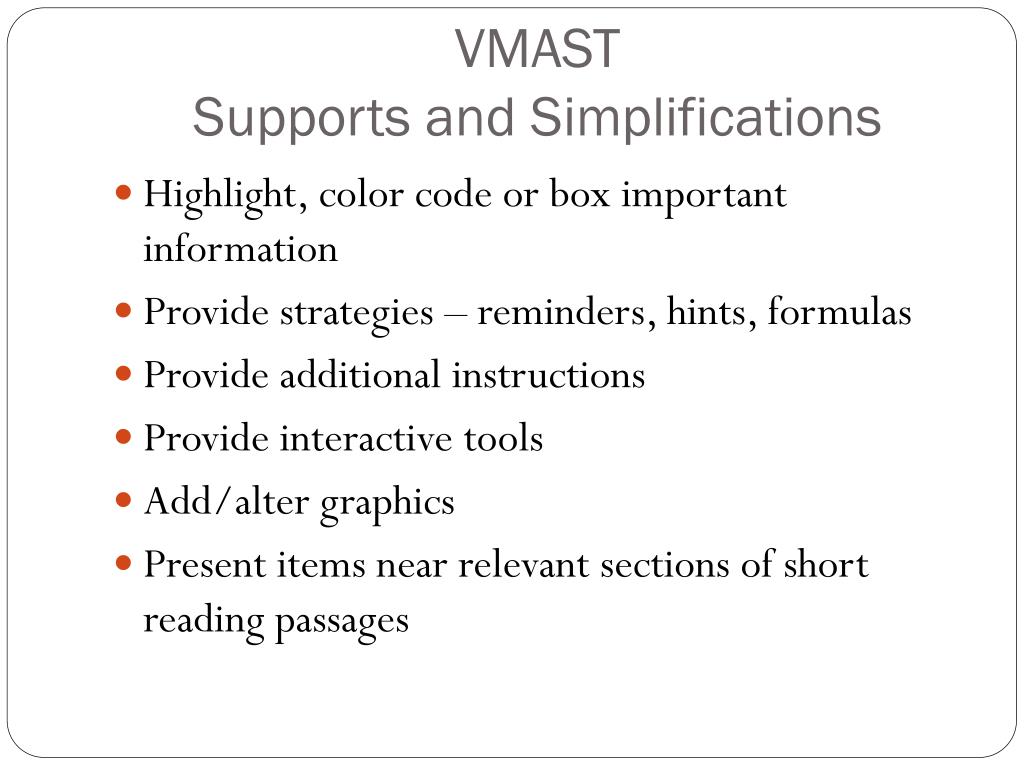 PPT Selecting Appropriate Students Virginia Modified Achievement